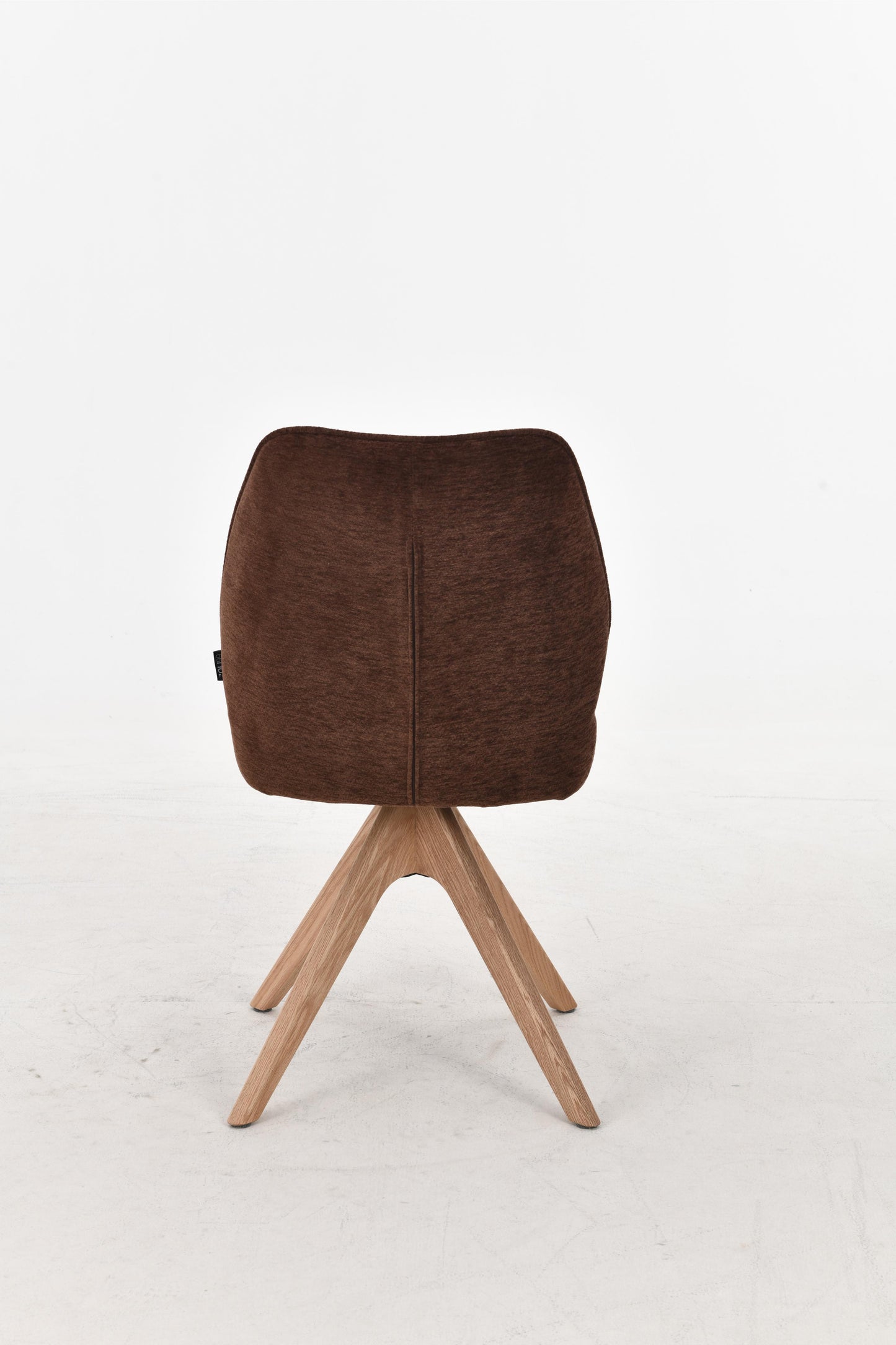 Chaise pivotante en tissu anti tache, 48x63,5xH83CM EMMA pieds en bois massif