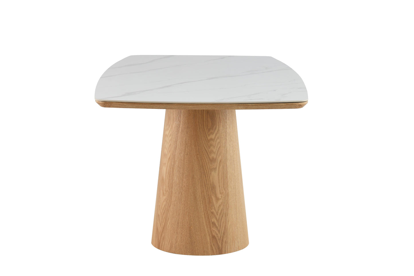 Table à manger en bois avec plateau céramique, H76CM - EDDA