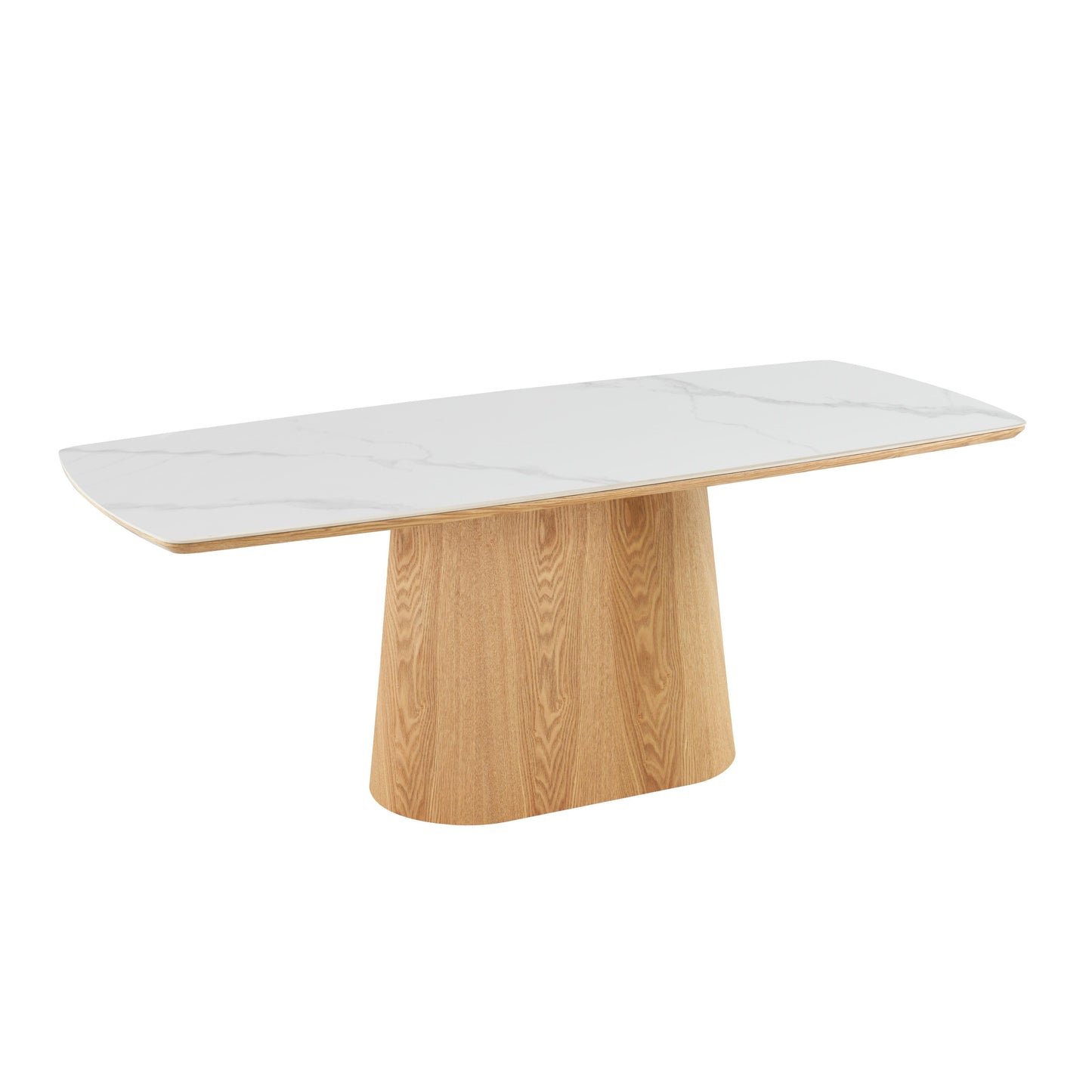Table à manger en bois avec plateau céramique, H76CM - EDDA