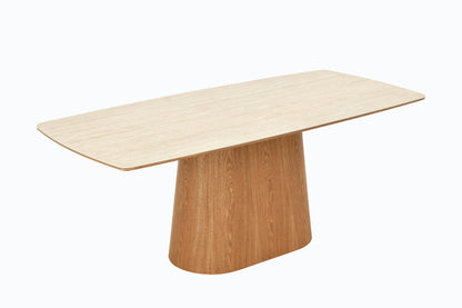 Table à manger en bois avec plateau céramique, H76CM - EDDA