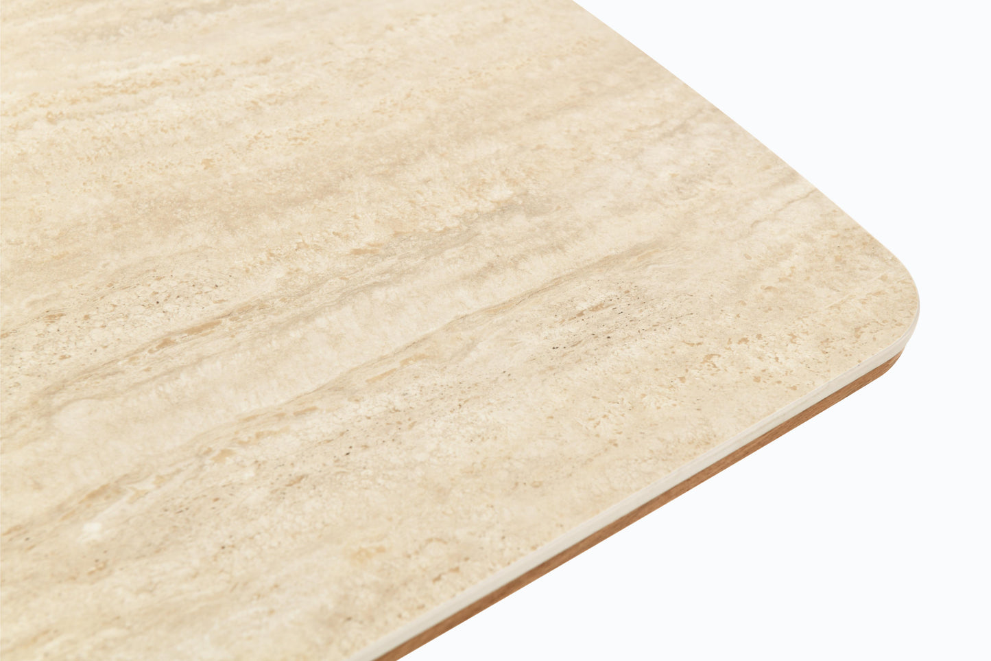 Table à manger en bois avec plateau céramique, H76CM - EDDA