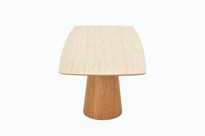 Table à manger en bois avec plateau céramique, H76CM - EDDA