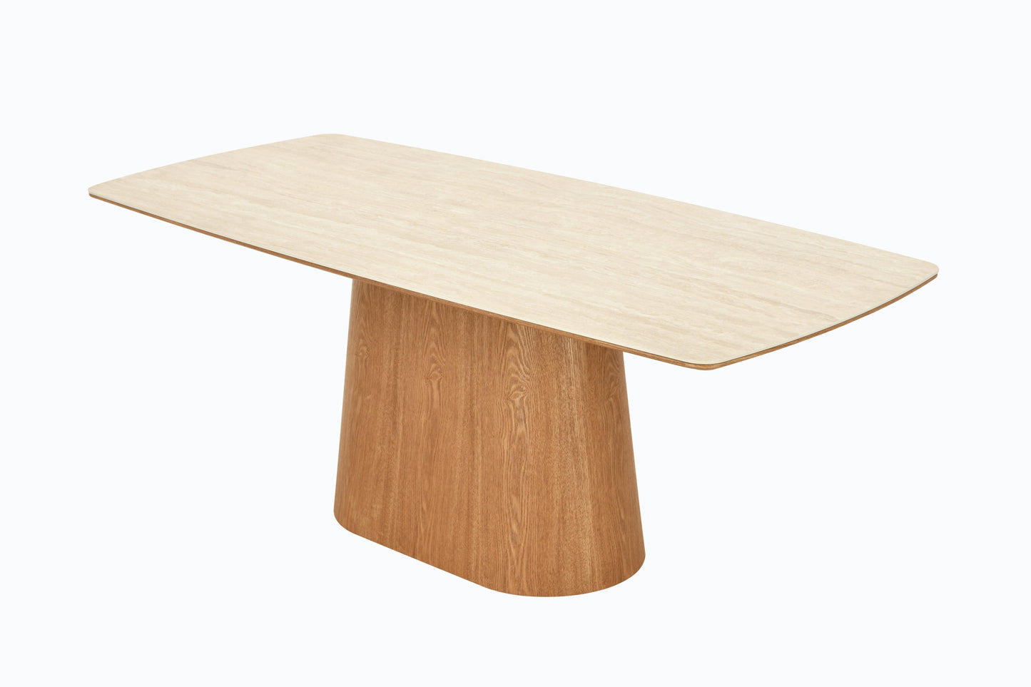 Table à manger en bois avec plateau céramique, H76CM - EDDA
