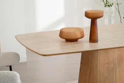 Table à manger en bois avec plateau céramique, H76CM - EDDA