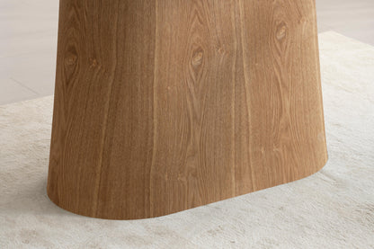 Table à manger en bois avec plateau céramique, H76CM - EDDA