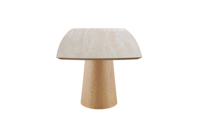 Table à manger en bois avec plateau céramique, H76CM - EDDA