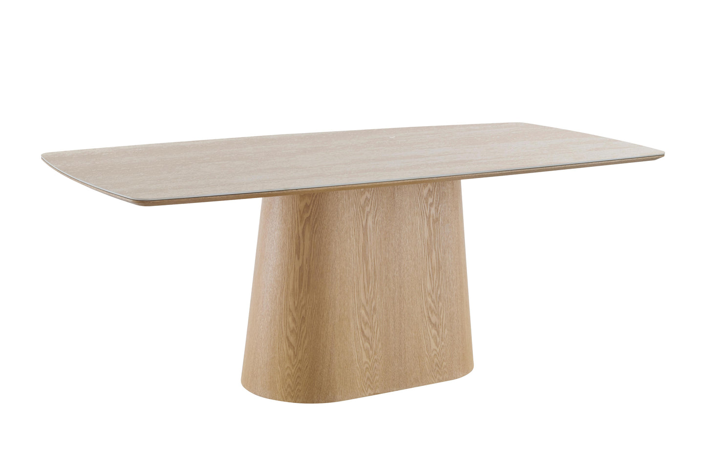Table à manger en bois avec plateau céramique, H76CM - EDDA