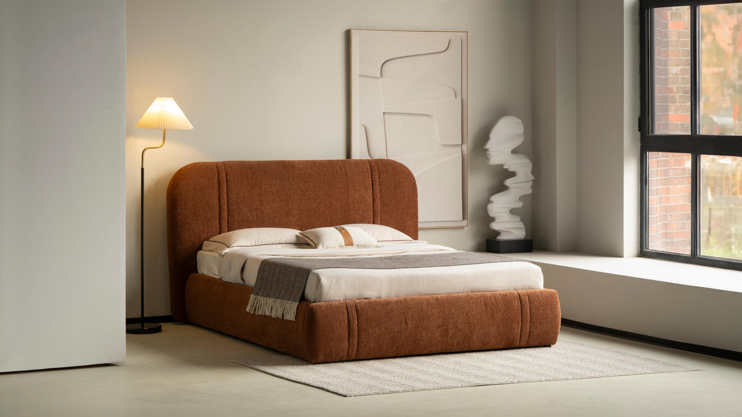 Lit en tissu avec sommier Cocoon