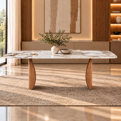 Table à manger avec plateau en céramique, H76CM - ENZO