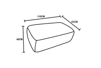 Pouf en tissu anti tache, 110x61xH45CM - JENNIFER