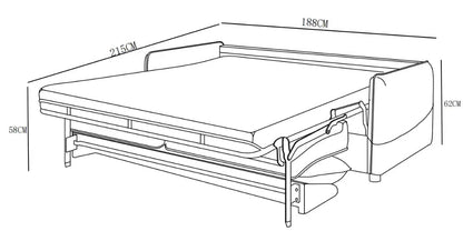 Canapé convertible clic-clac avec coffre convertible en tissu anti tache, 188x98xH100CM - MARKO