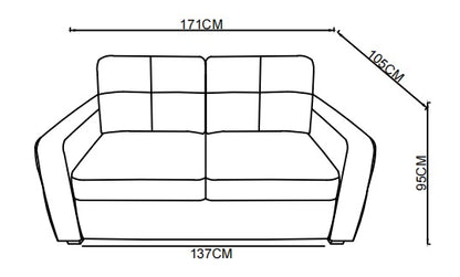 Canapé lit clic-clac convertible en tissu anti tache, 171x105xH95CM - GIANNA