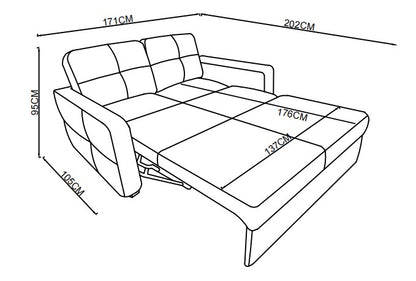 Canapé lit clic-clac convertible en tissu anti tache, 171x105xH95CM - GIANNA