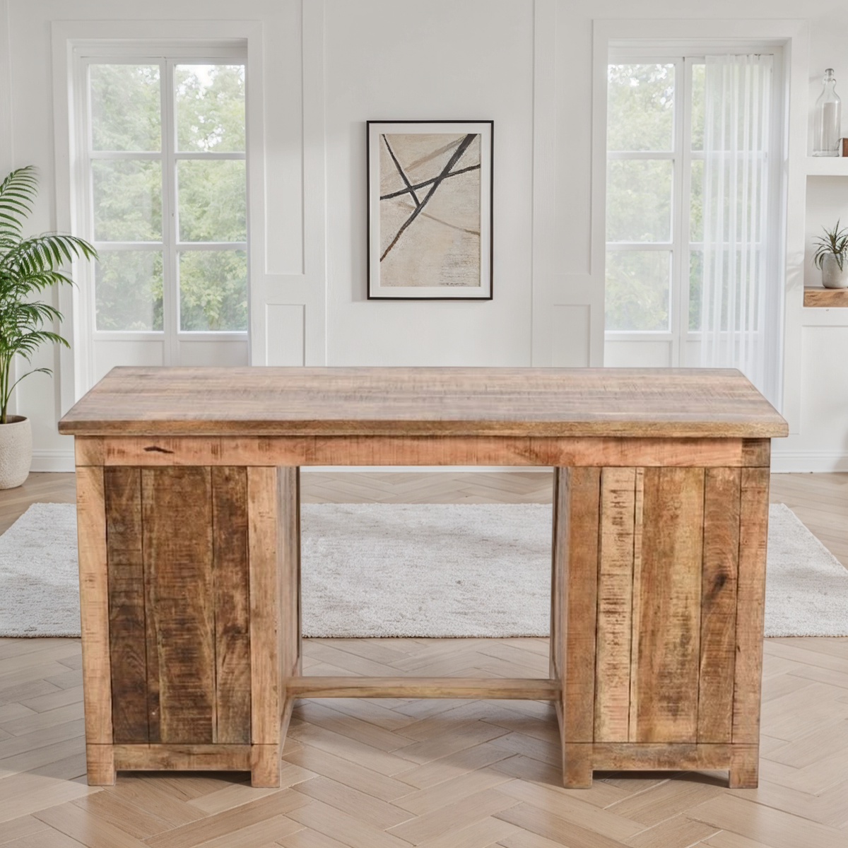 Bureau en bois de manguier, 150x75xH80cm - RIGA