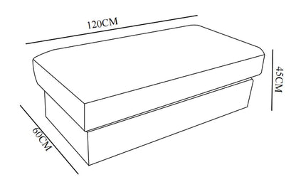 Pouf en tissu, 120x60xH45CM - VITO