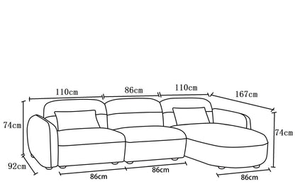 Canapé d'angle en tissu anti tache - ROXANE