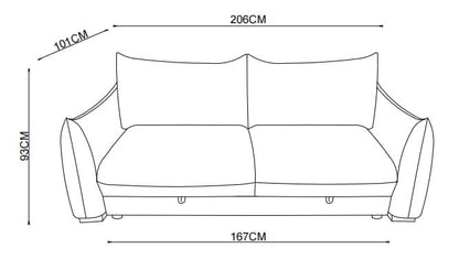 Canapé convertible clic-clac avec coffre convertible en tissu anti tache, 206x101xH93CM - NAOMI