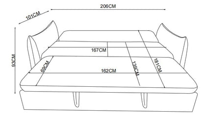 Canapé convertible clic-clac avec coffre convertible en tissu anti tache, 206x101xH93CM - NAOMI