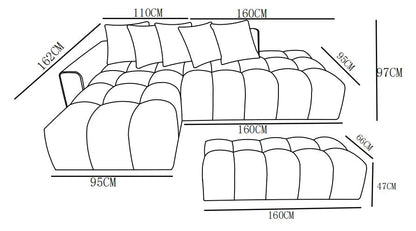 Canapé d'angle en tissu anti tache, 270x162xH97CM - MAGEVE