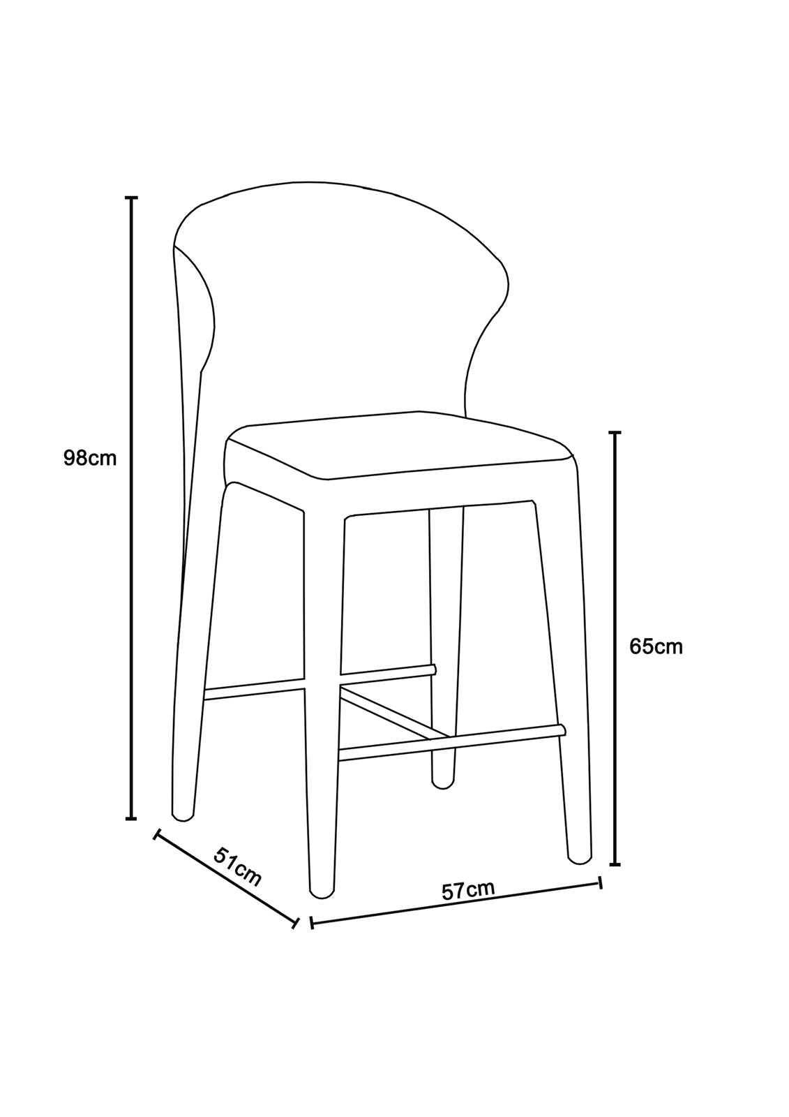 Chaise haute tabouret de bar en tissu anti tache, 57x51xH98CM - NOAM