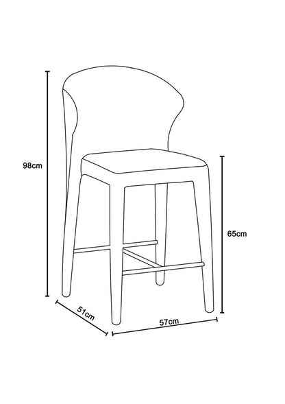 Chaise haute tabouret de bar en tissu anti tache, 57x51xH98CM - NOAM