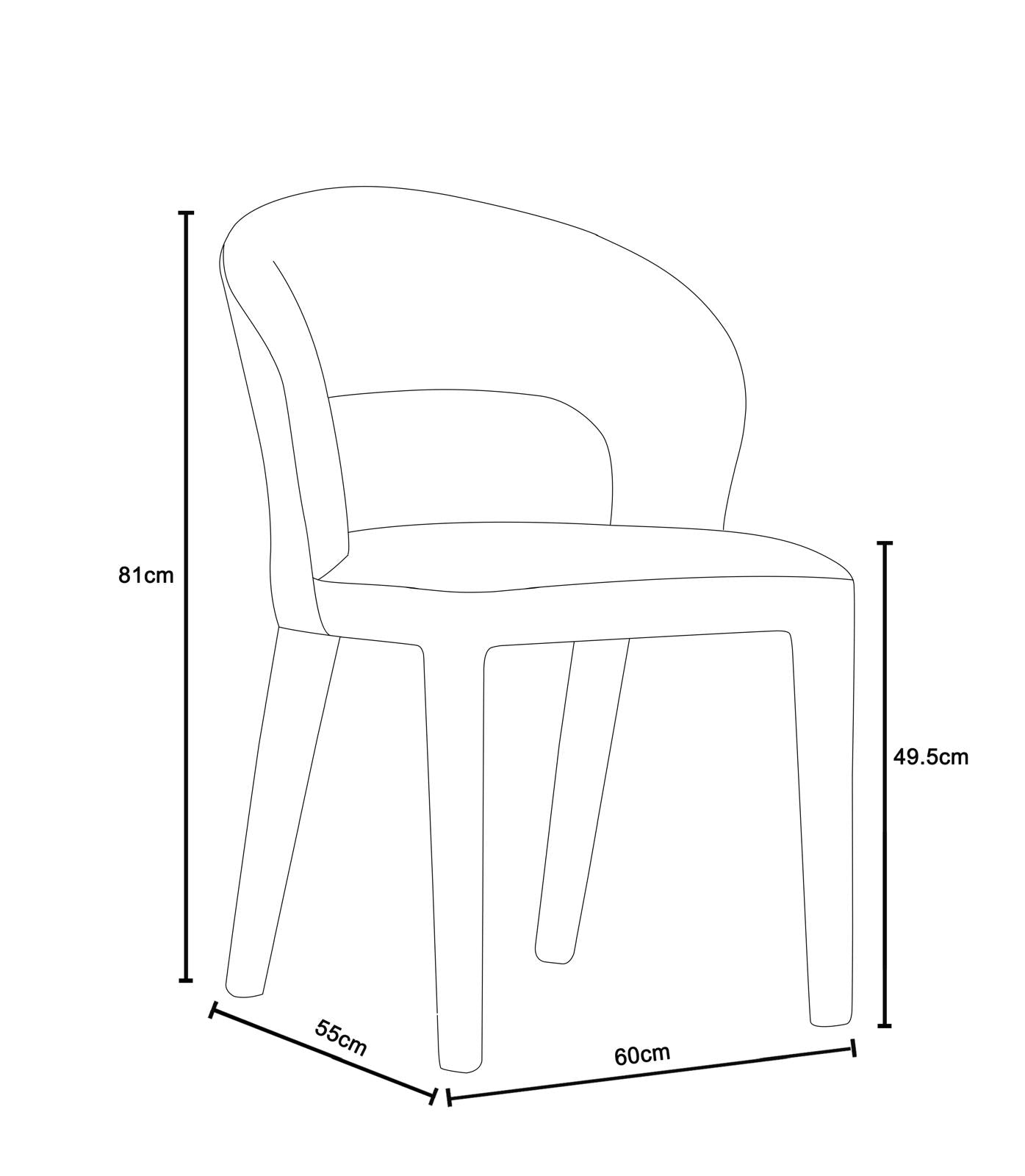 Chaise en tissu anti tache, 60x55xH81CM - TOVI