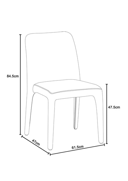 Chaise en tissu anti tache, 61,5x47xH84,5CM - DOVI