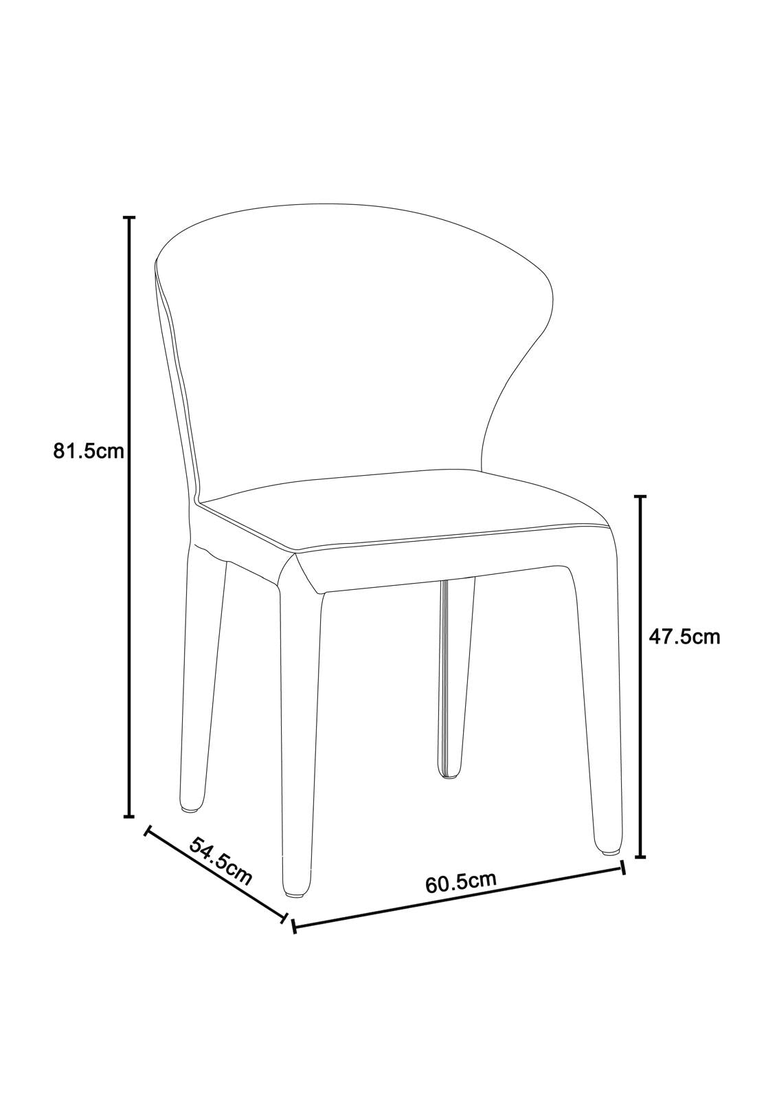 Chaise en tissu anti tache, 60,5x54,5xH81,5CM - NOAM