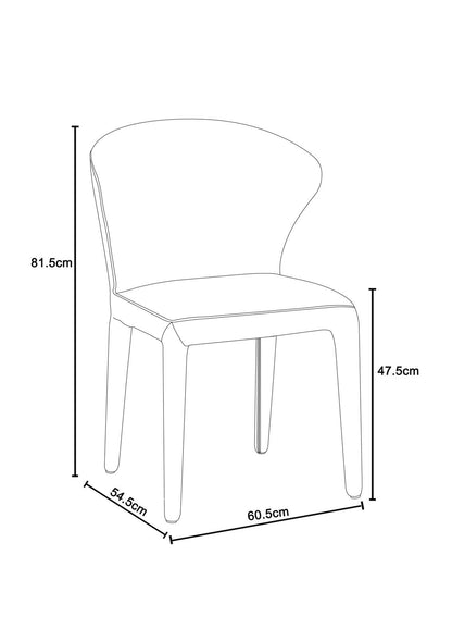 Chaise en tissu anti tache, 60,5x54,5xH81,5CM - NOAM