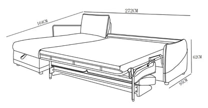 Canapé d'angle en tissu anti tache convertible, 272x164xH100CM - MARKO