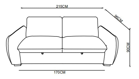 Canapé lit clic-clac convertible en tissu anti tache, 215x96xH90CM - LEON