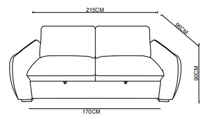 Canapé lit clic-clac convertible en tissu anti tache, 215x96xH90CM - LEON