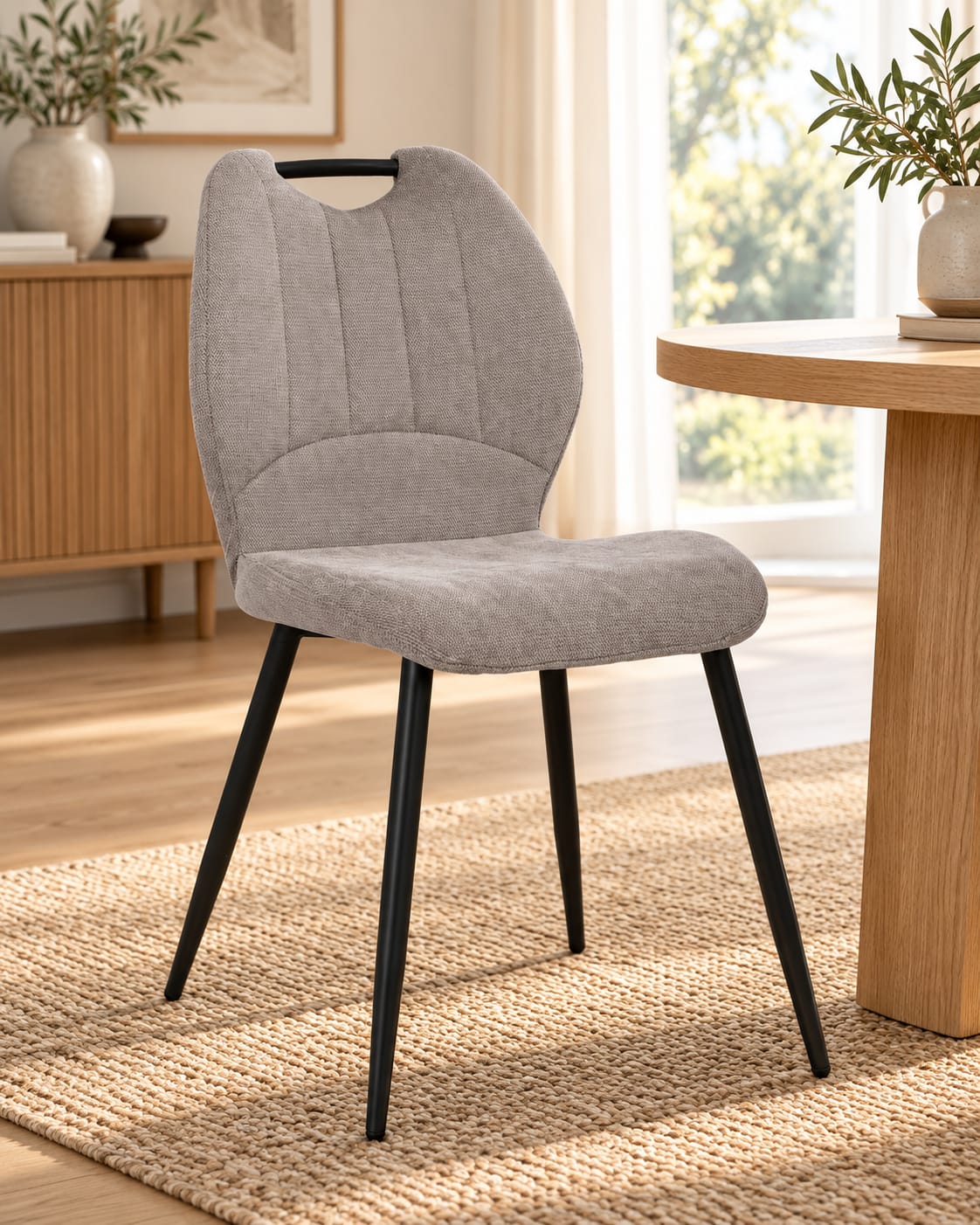 Chaise en tissu anti tache, 55x48xH85CM - YAEL