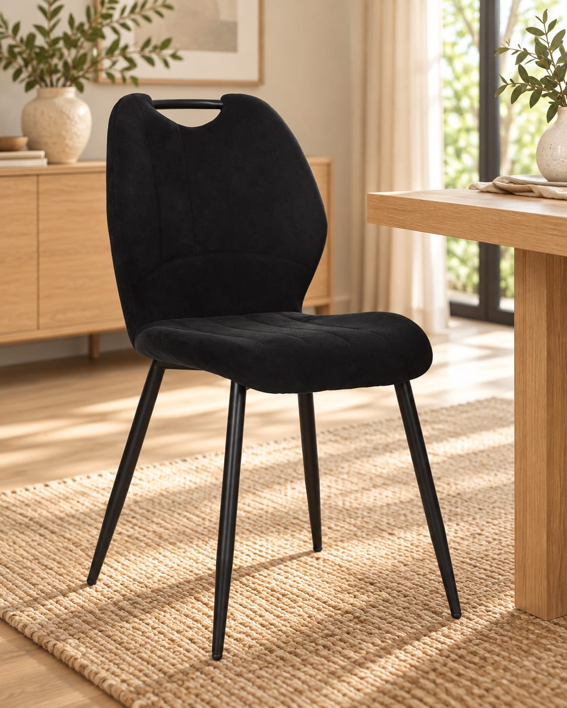 Chaise en tissu anti tache, 55x48xH85CM - YAEL