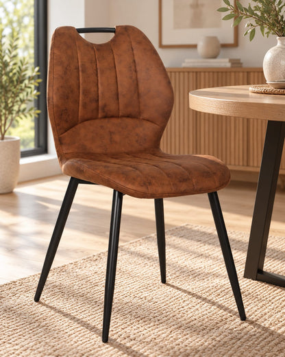 Chaise en tissu anti tache, 55x48xH85CM - YAEL