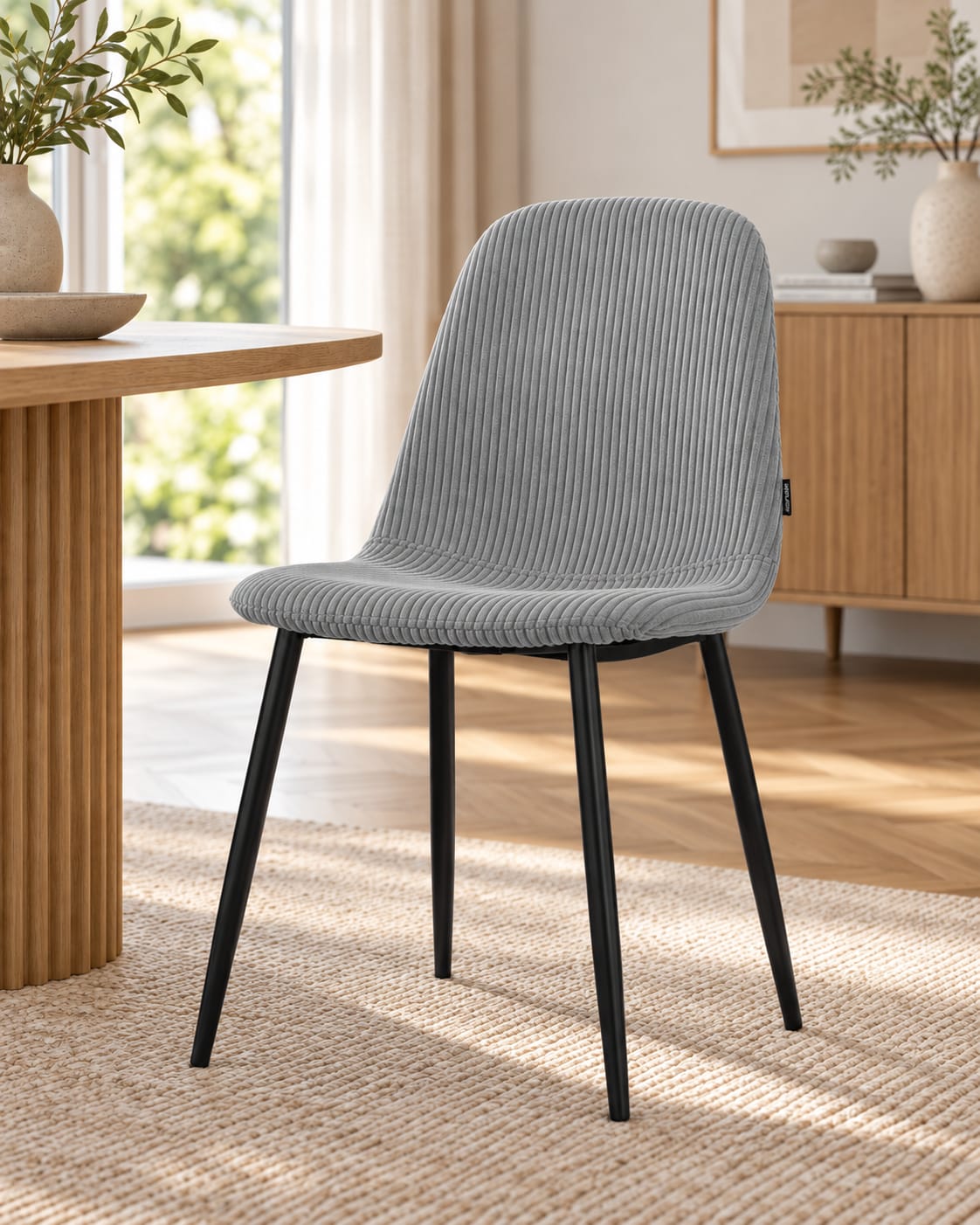 Chaise en tissu velours côtelé, 53x44xH87CM-KAYLA