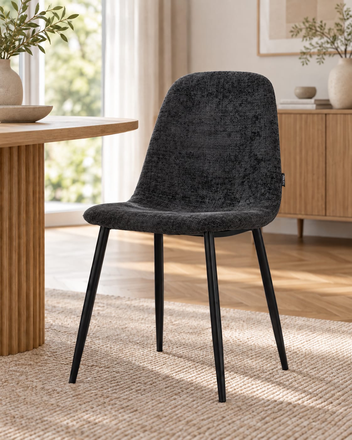Chaise en tissu velours côtelé, 53x44xH87CM-KAYLA