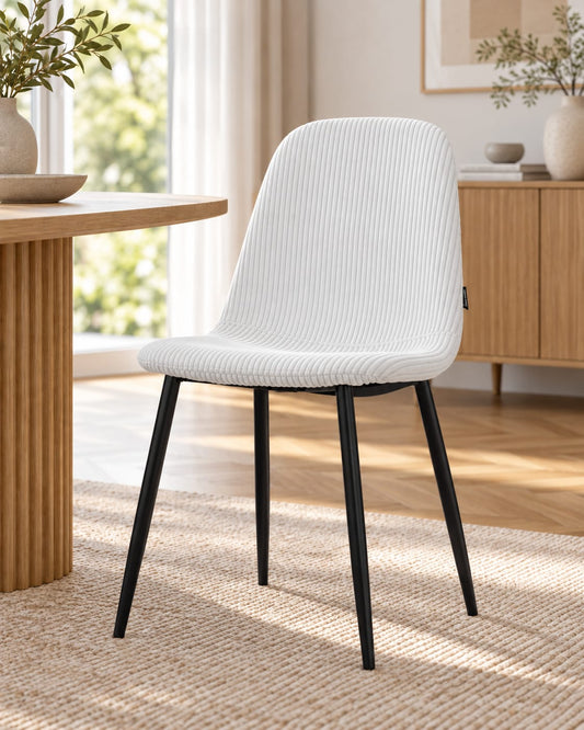 Chaise en tissu velours côtelé, 53x44xH87CM-KAYLA