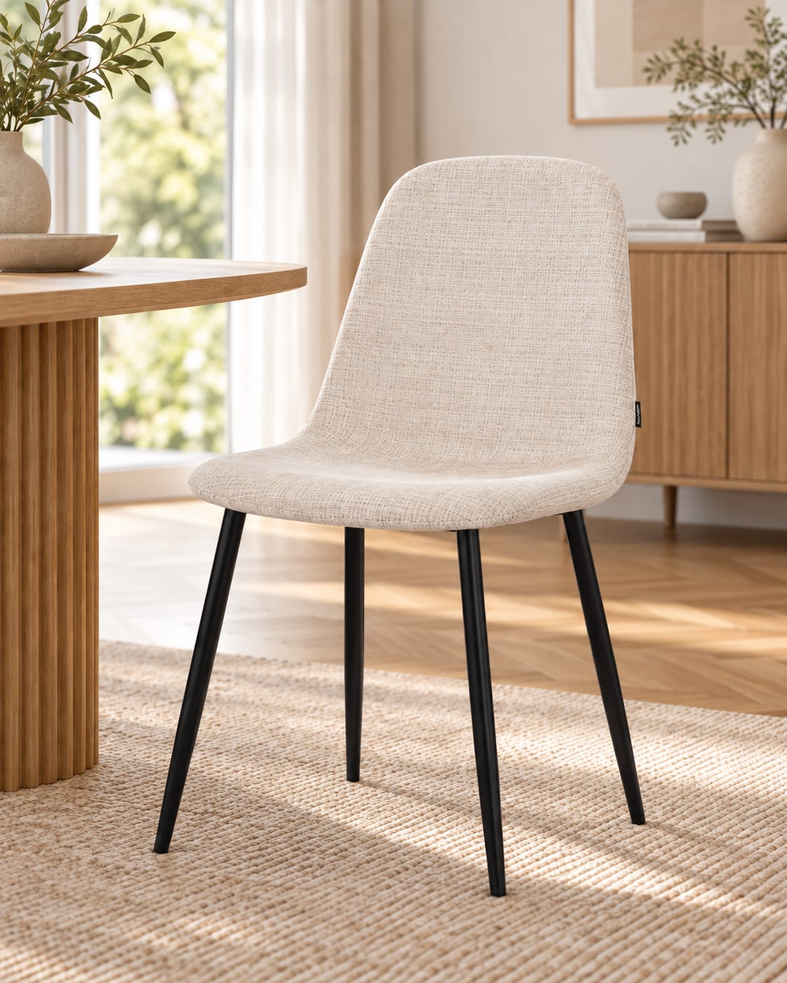 Chaise en tissu velours côtelé, 53x44xH87CM-KAYLA