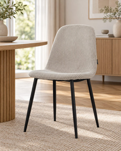 Chaise en tissu velours côtelé, 53x44xH87CM-KAYLA