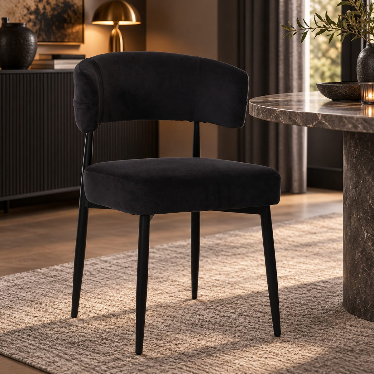 Chaise en tissu anti tache, 53x51xH83CM - YAARA
