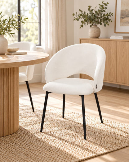 Chaise en tissu anti tache, 58x62xH80,5CM - ELIOR