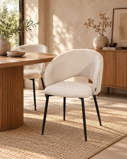 Chaise en tissu anti tache, 58x62xH80,5CM - ELIOR