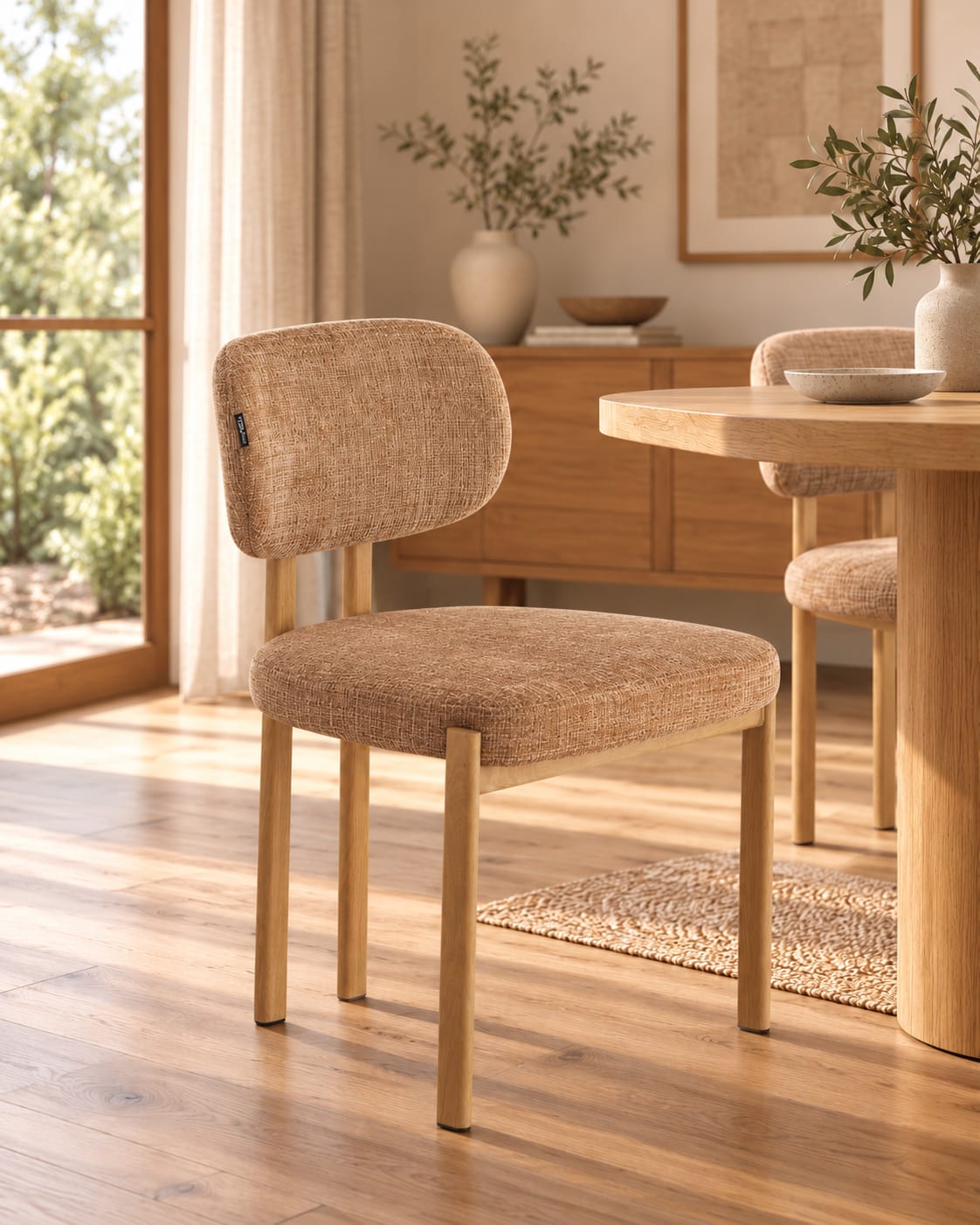 Chaise en tissu anti tache, 57x55xH81,5CM - SANTORI
