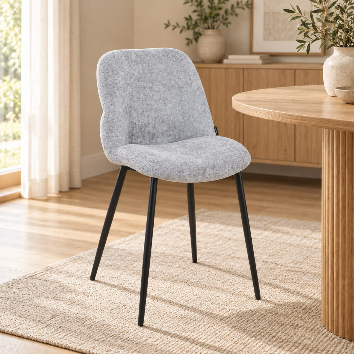 Chaise en tissu anti tache, 50x61,5xH84CM - NELIA