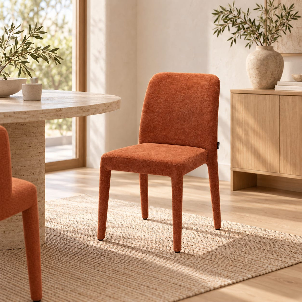 Chaise en tissu anti tache, 61,5x47xH84,5CM - DOVI