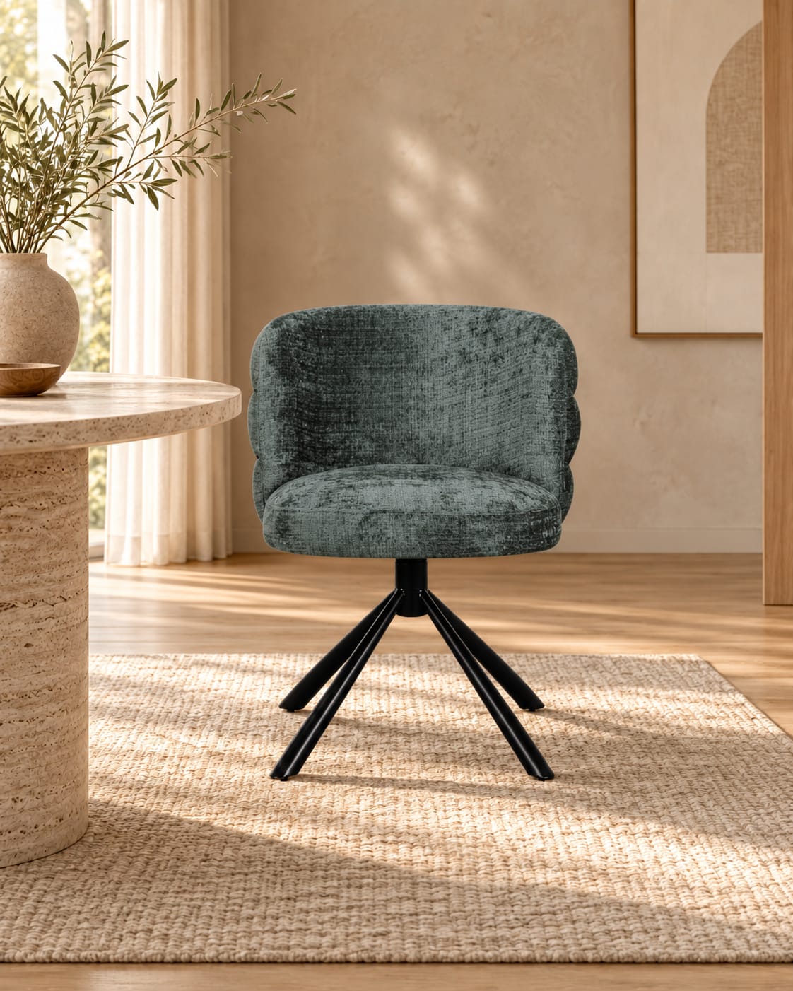 Chaise en tissu, 60x65xH76,5CM - OLYMPE