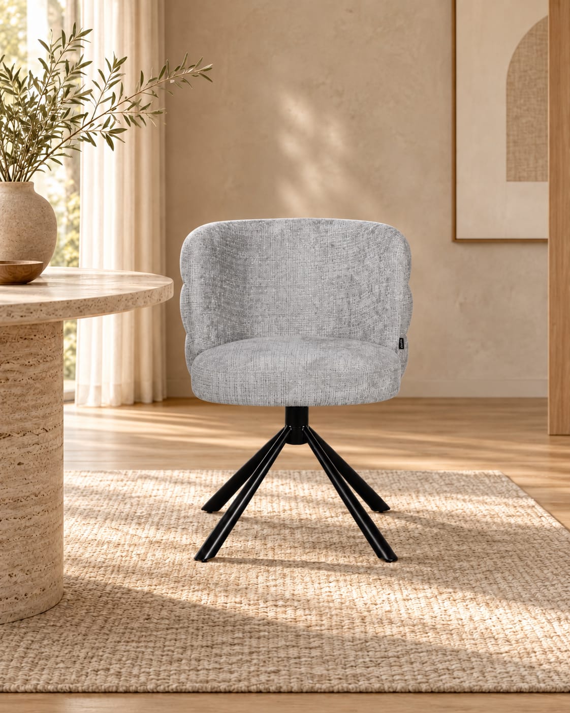 Chaise en tissu, 60x65xH76,5CM - OLYMPE