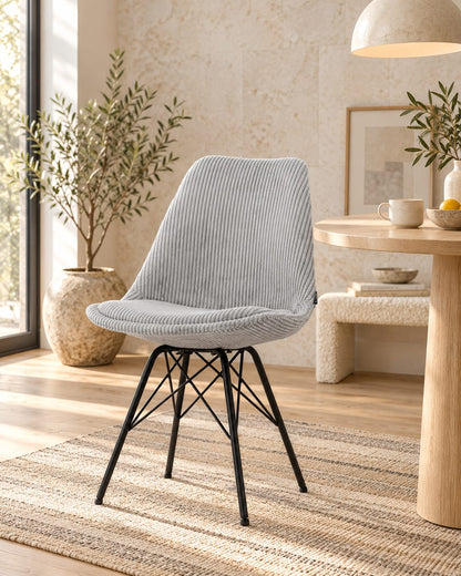 Chaise en tissu, pieds croisés en métal 58x49,5x83CM-BALA