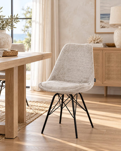 Chaise en tissu, pieds croisés en métal 58x49,5x83CM-BALA